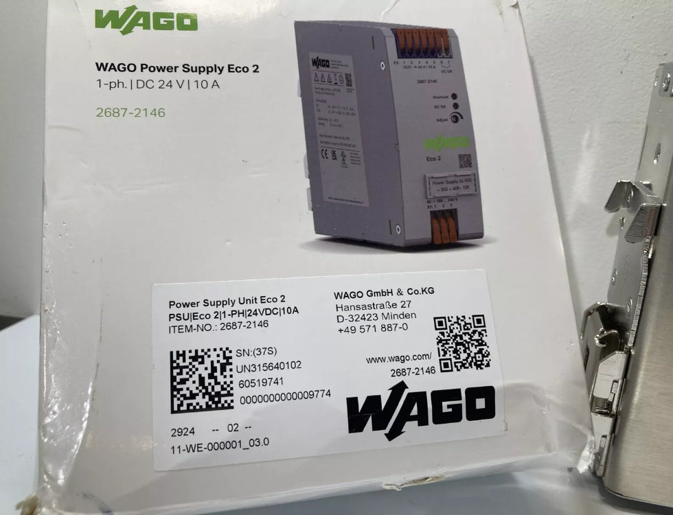 2687-2146 Wago Power Supply Eco 2 . 1ph. DC24V. 10A