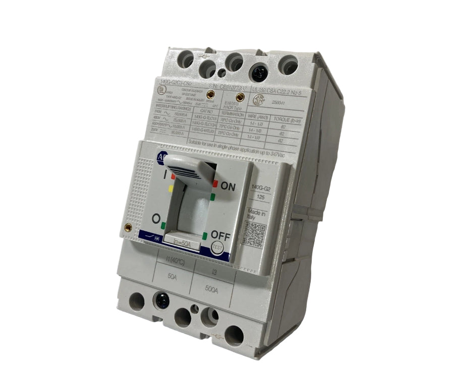 Allen-Bradley 140G-G2C3-C50 circuit breaker 50A 3-pole 480V for industrial electrical panels
