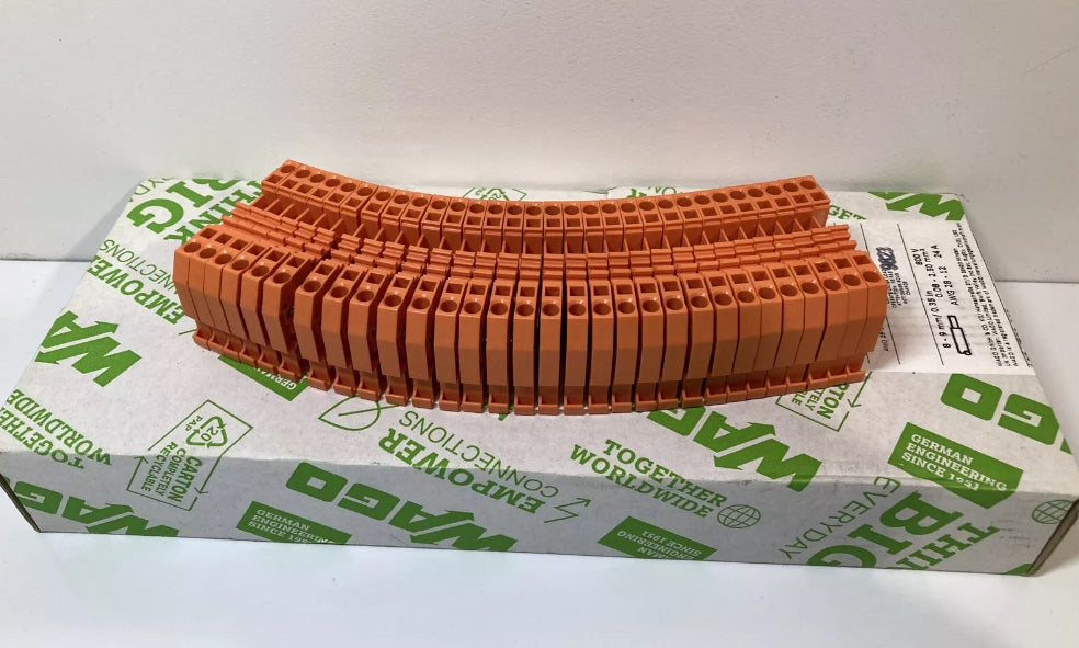 100pcs. WAGO 280-902 Feed Through Terminal Block, 2.5mm² DIN rails Cage Clamp.