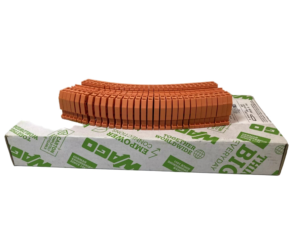 100pcs. WAGO 280-902 Feed Through Terminal Block, 2.5mm² DIN rails Cage Clamp.