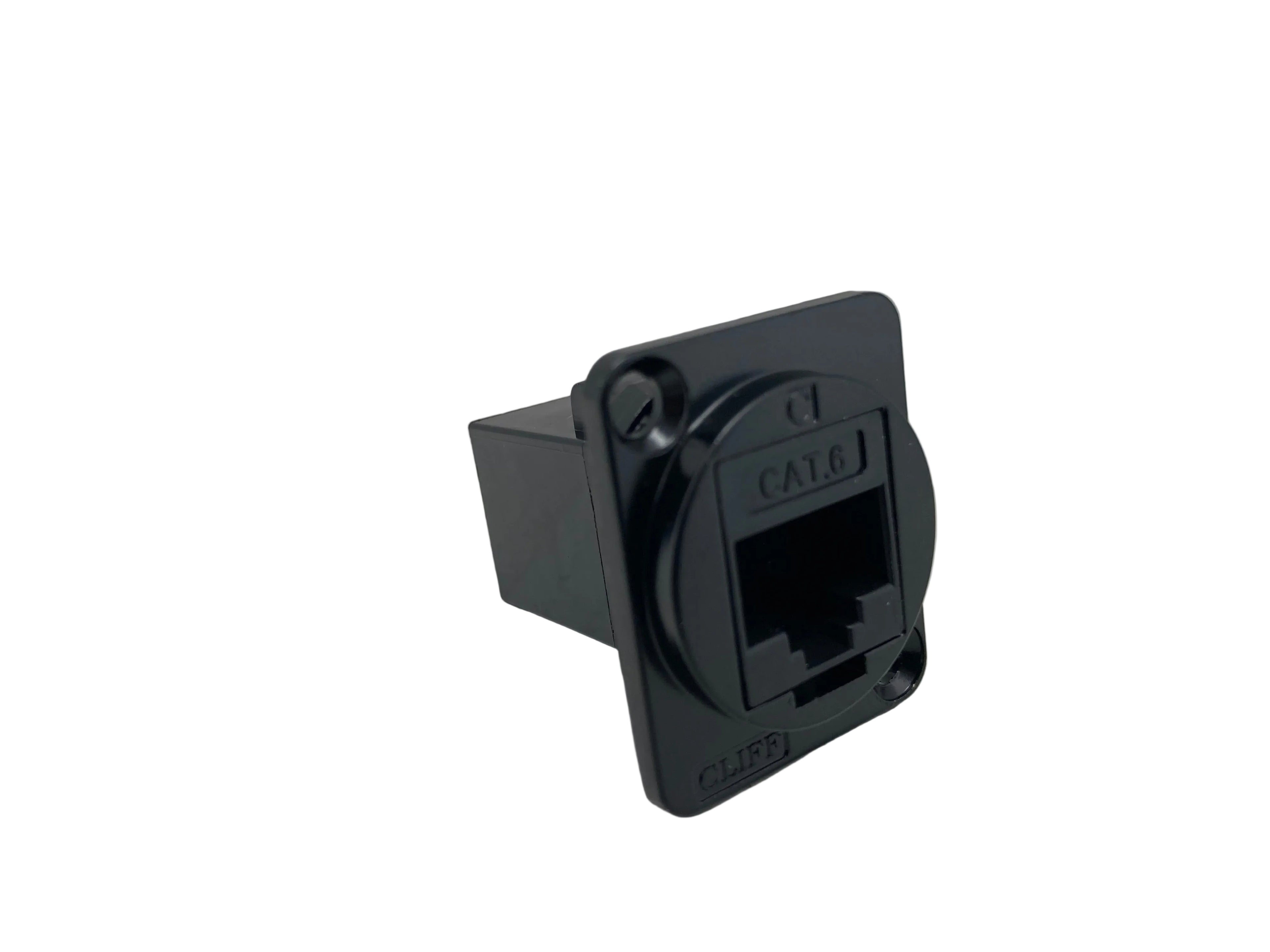 RS PRO 916-0255 RJ45 panel mount connector Cat5e shielded D-type chassis mount
