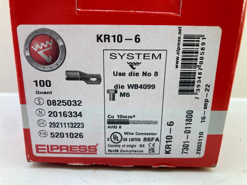 100stk. ELPRESS KR10-6 Kabelsko 2921113223