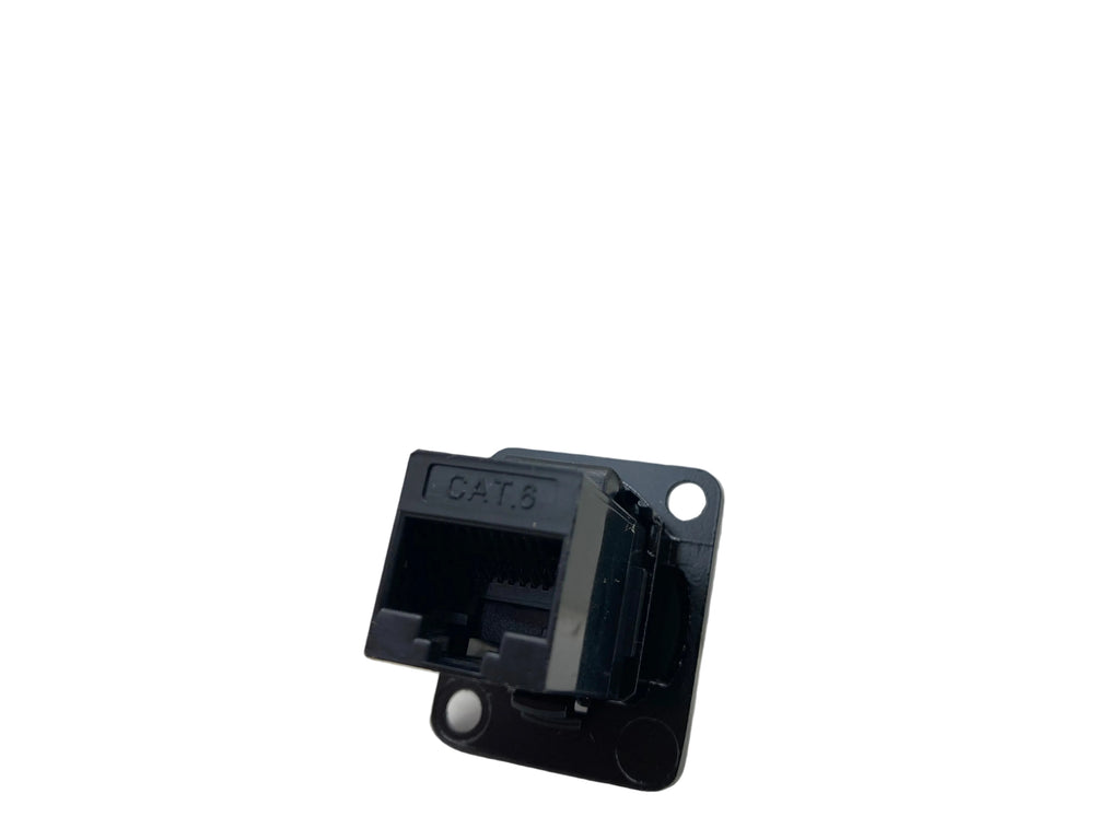 RS PRO 916-0255 RJ45 panel mount connector Cat5e shielded D-type chassis mount
