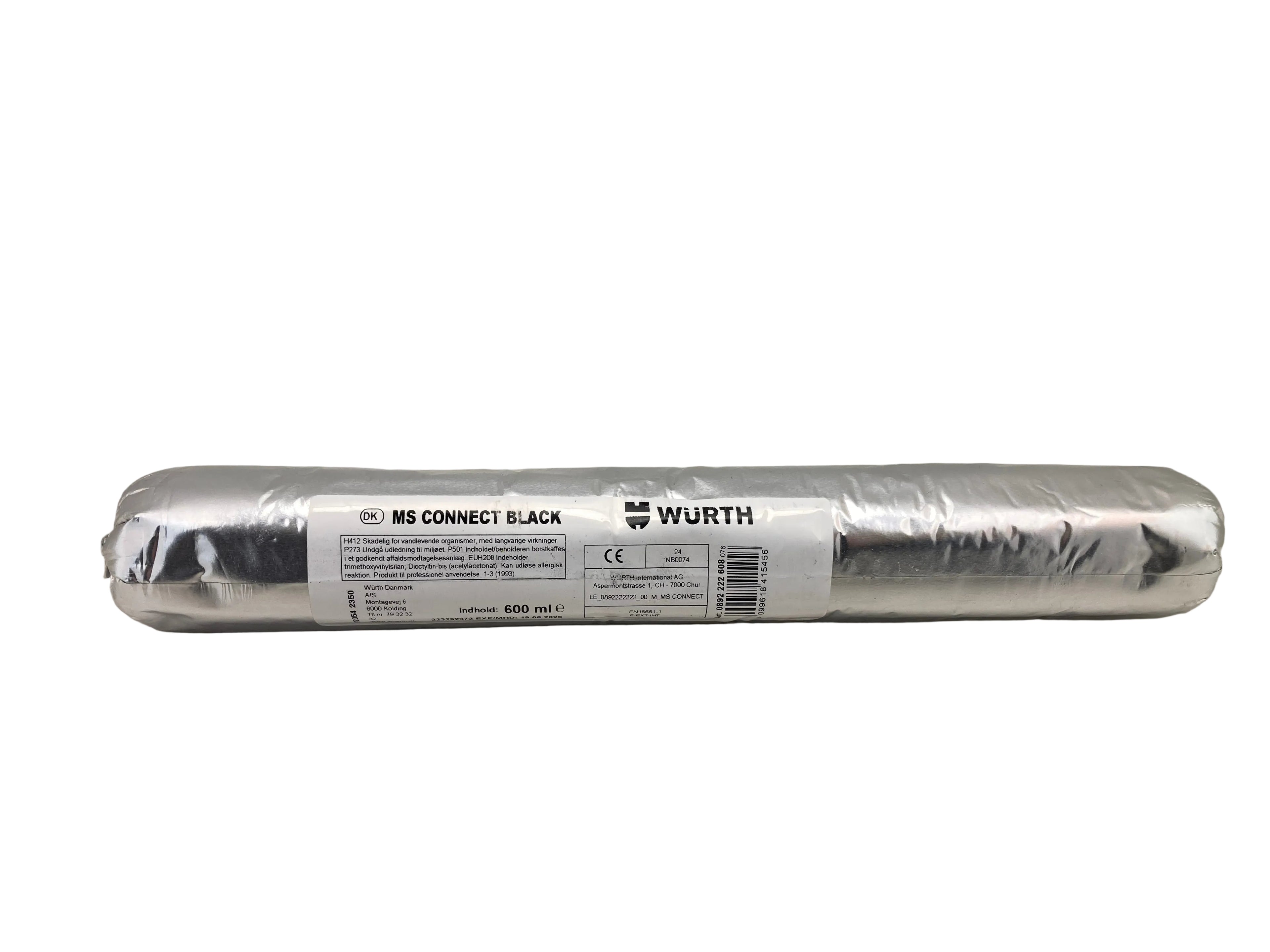Würth MS Connect sort montagelim 600ml folie
