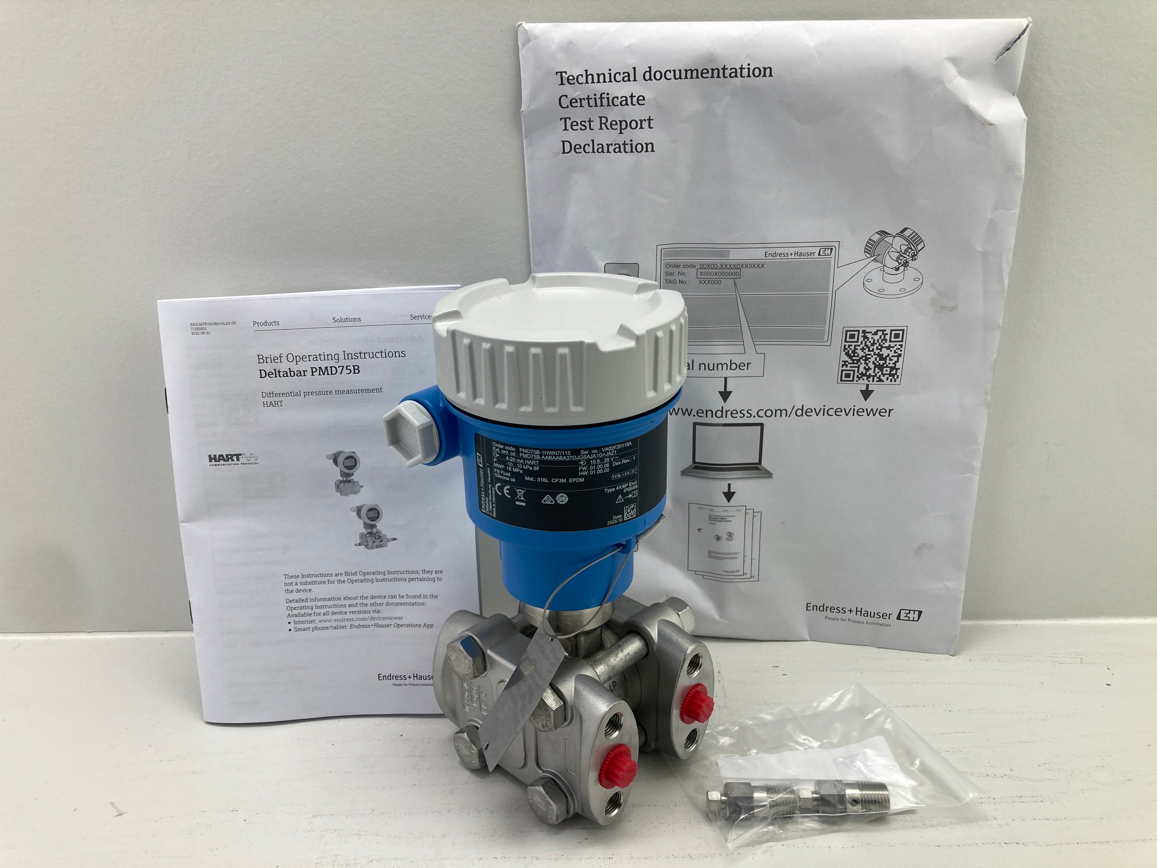 Endress+Hauser PMD75B differential pressure transmitter 4-20mA HART 316L stainless steel
