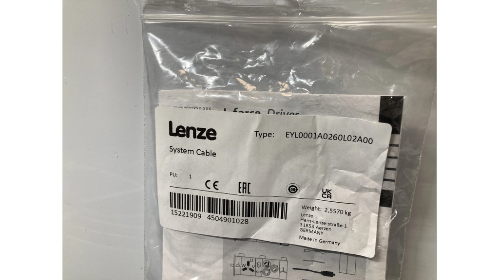 LENZE L-FORCE systemkabel EYL0001A0260L02A00 5x1mm²
