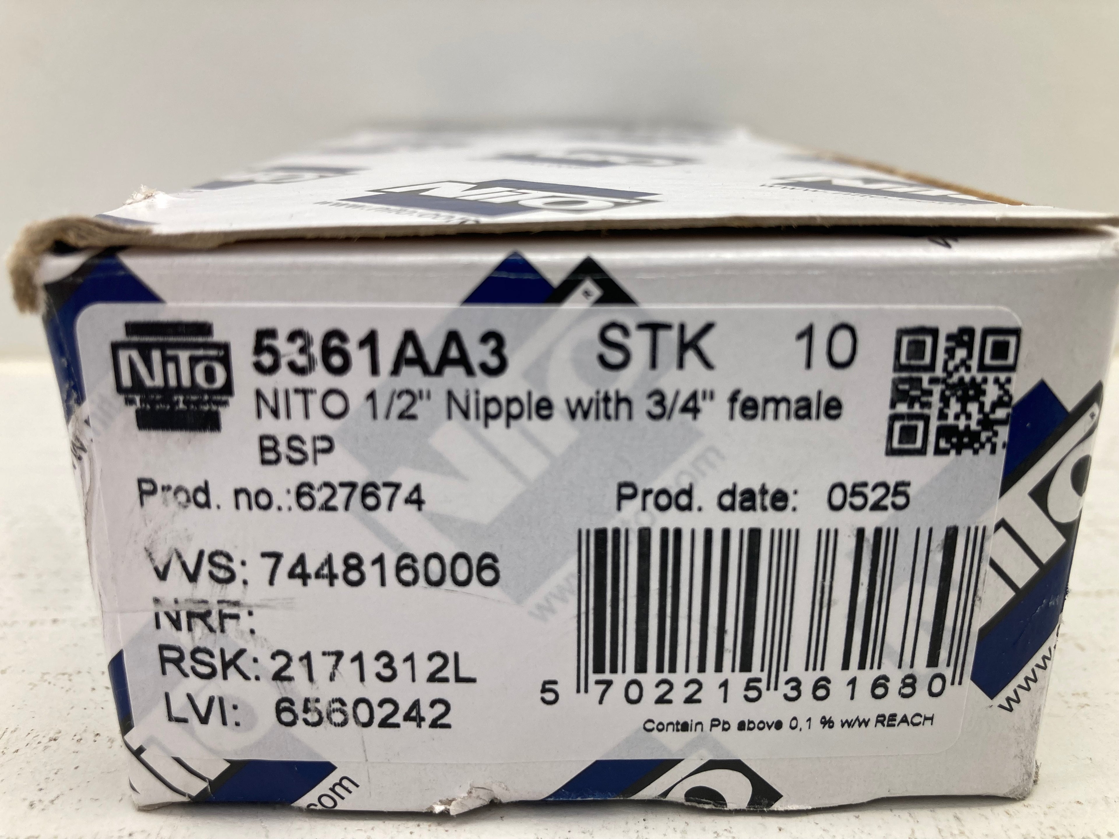 NITO 1/2" nipple with 3/4" female BSP 5361AA3
