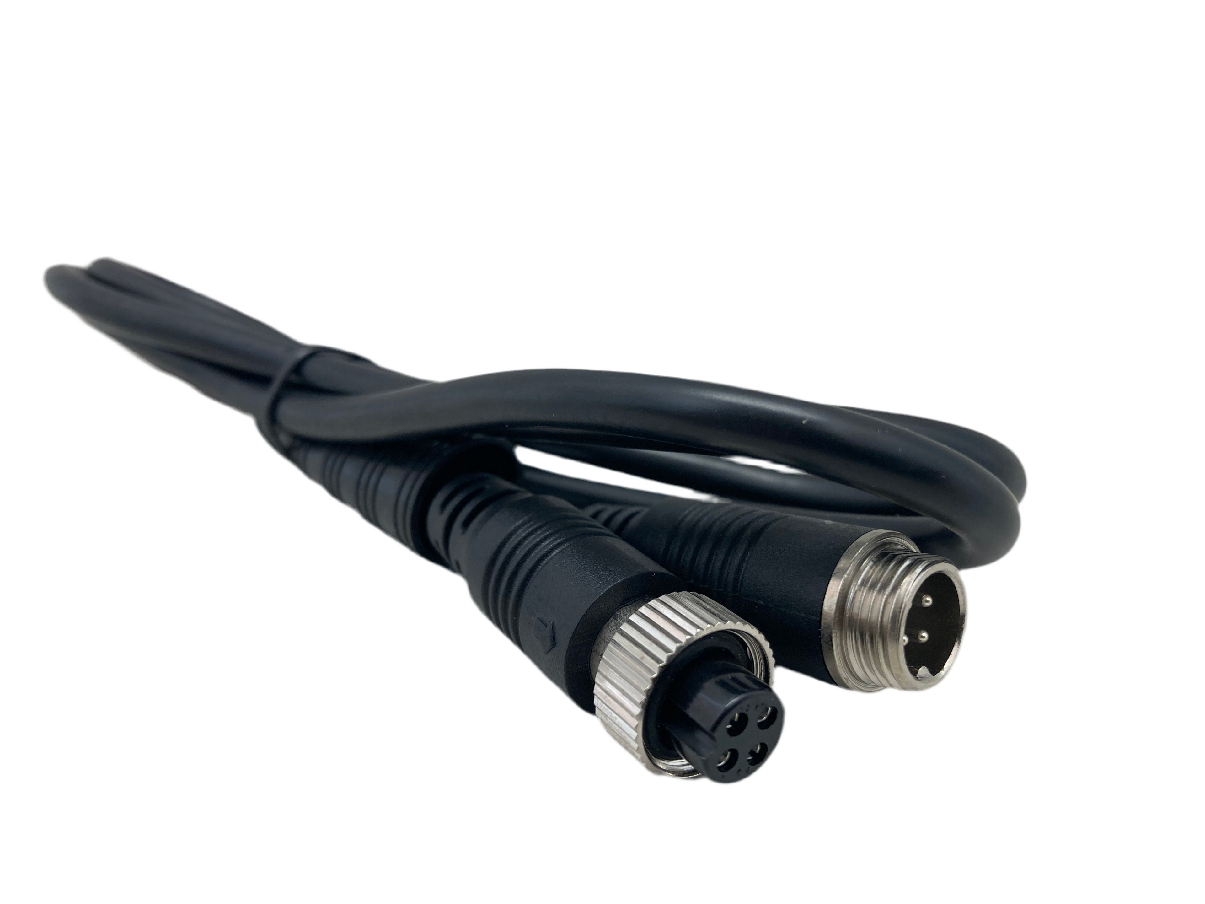 M12 4-pin sensor cable male to female 1m black PUR cable for industrial sensors and automation