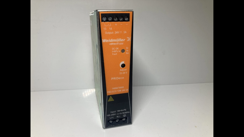Weidmüller PRO ECO 72W 24V 3A DIN rail power supply 1469470000

