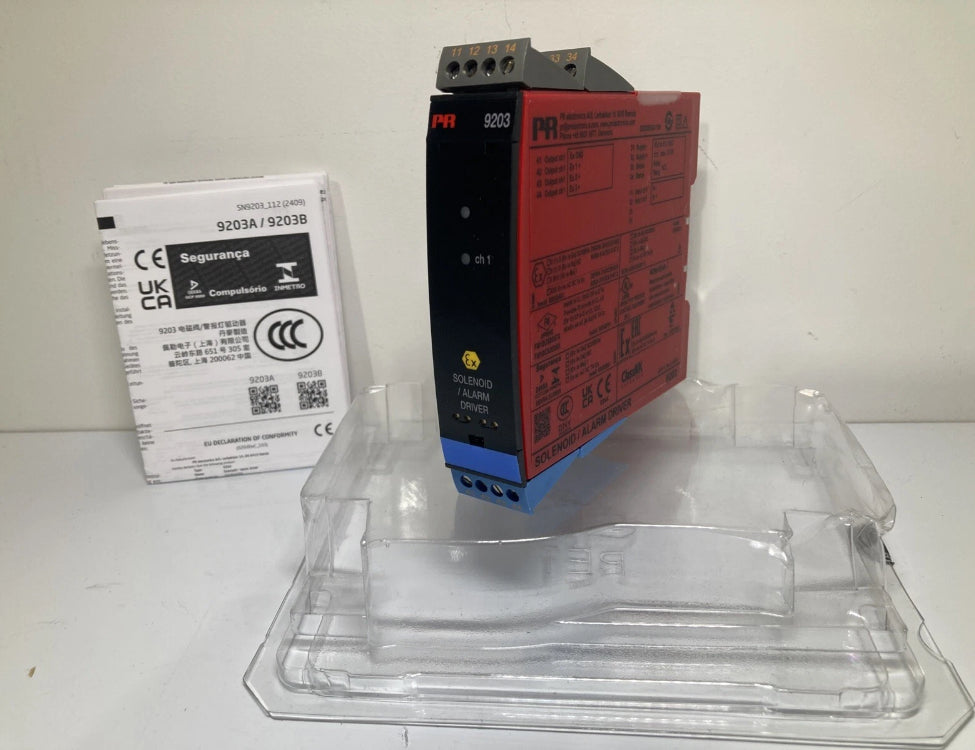 PR 9203B2A solenoid and alarm driver DIN rail with Ex and SIL2 certification for hazardous areas
