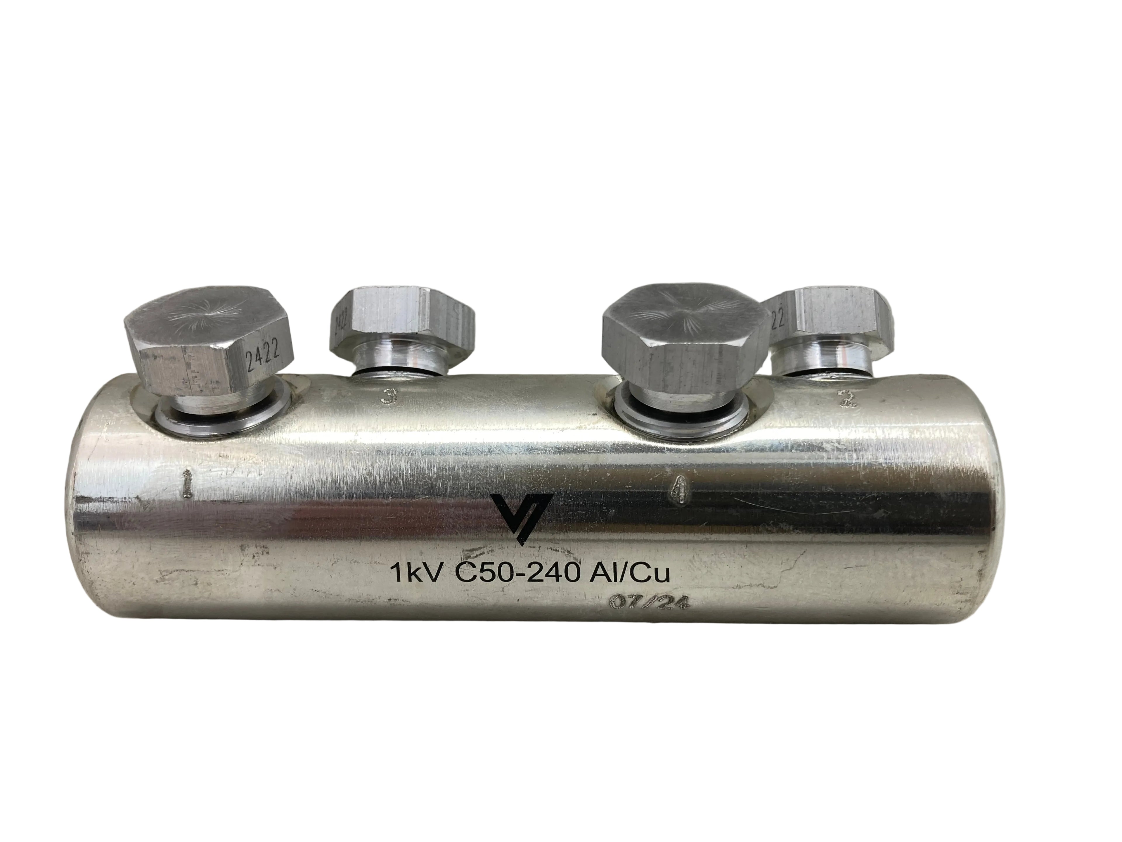 Melbye kabelmuffe 1kV C50-240 Al/Cu 0812492 rustfrit stål med sekskantmøtrikker til aluminium og kobberkabler
