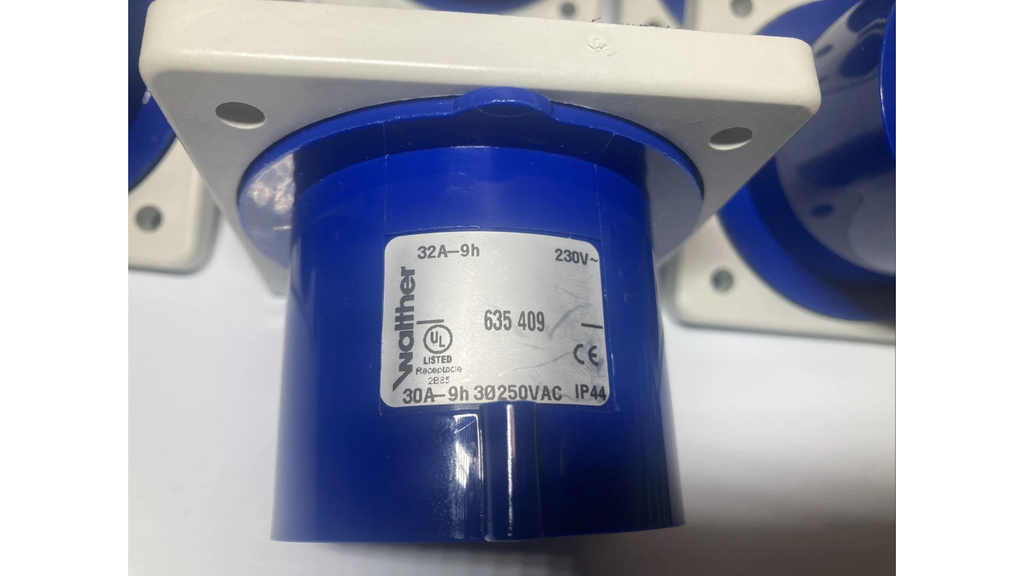 Walther 635409 CEE Pin and Sleeve Inlet 32A 4-Pole 230V IP44 - 10 pcs. (New)