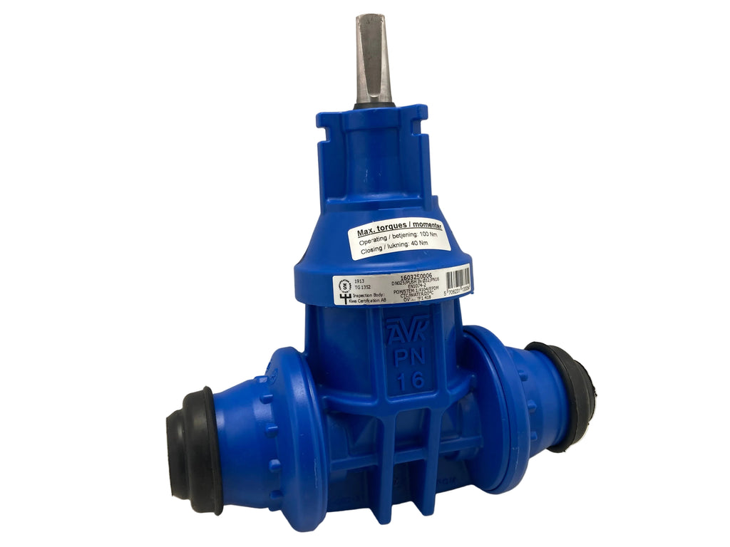 AVK Gate Valve DN025/PUSH IN Ø32/PN16 1603250006 - Professional water valve with push-fit connection
