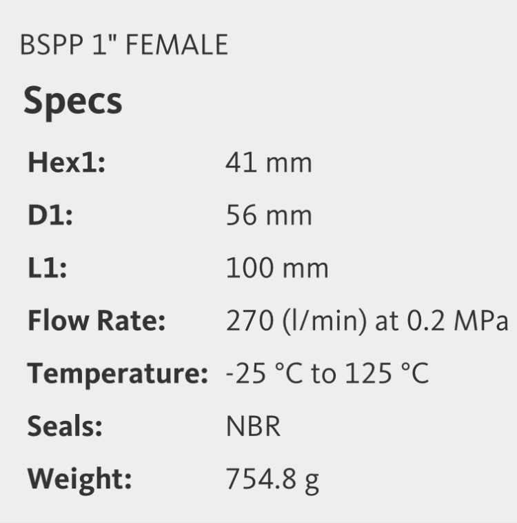 Faster ANV1GASF-25A0 Hydraulik Kobling – Made in Italy