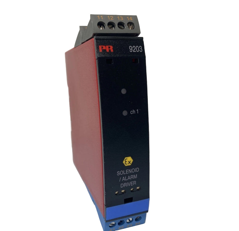 PR 9203B2A solenoid and alarm driver DIN rail with Ex and SIL2 certification for hazardous areas

