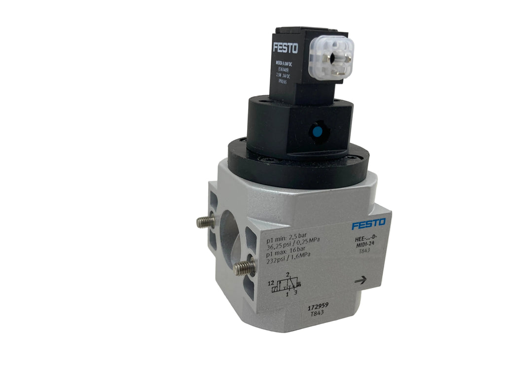 Festo HEE-D-MIDI-24 soft-start dump valve 3/2-way
