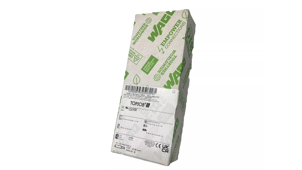 WAGO 2206-1307 TopJob Ground Block 3-Conductor - 25 pcs. professional terminal blocks with push-buttons
