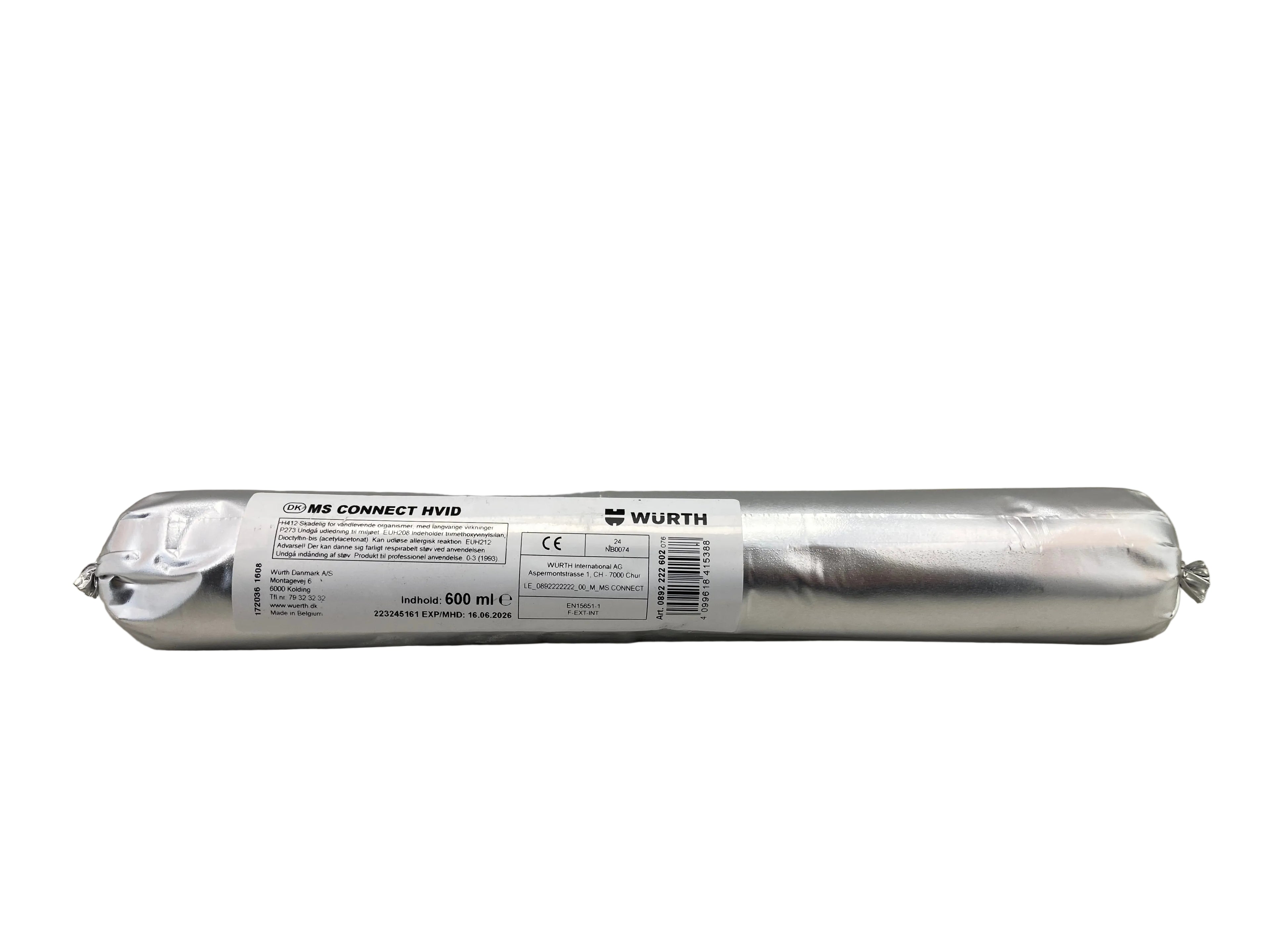 Würth MS Connect hvid montagelim 600ml folie
