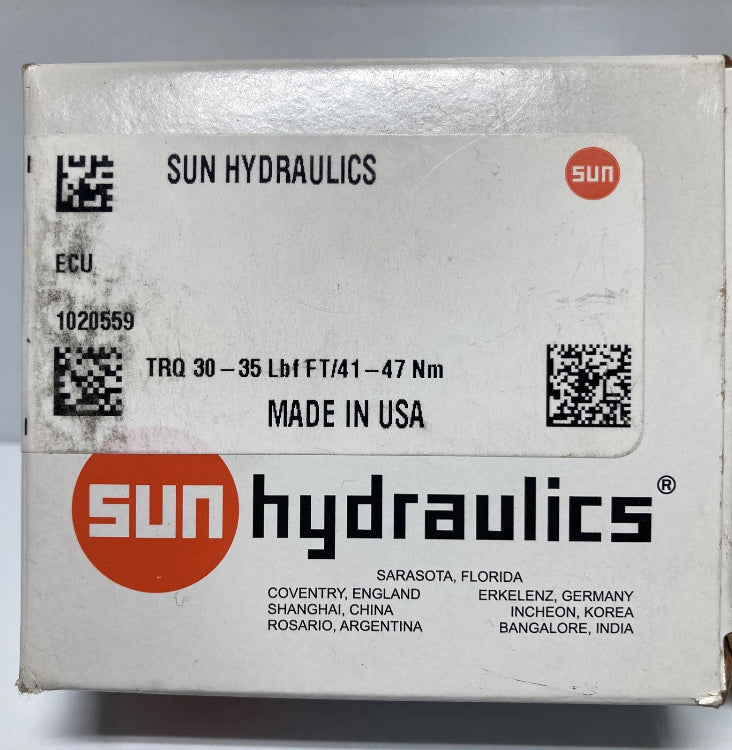 sun hydraulics valve TRQ 30-35 Lbf FT/41-47Nm Manifold
