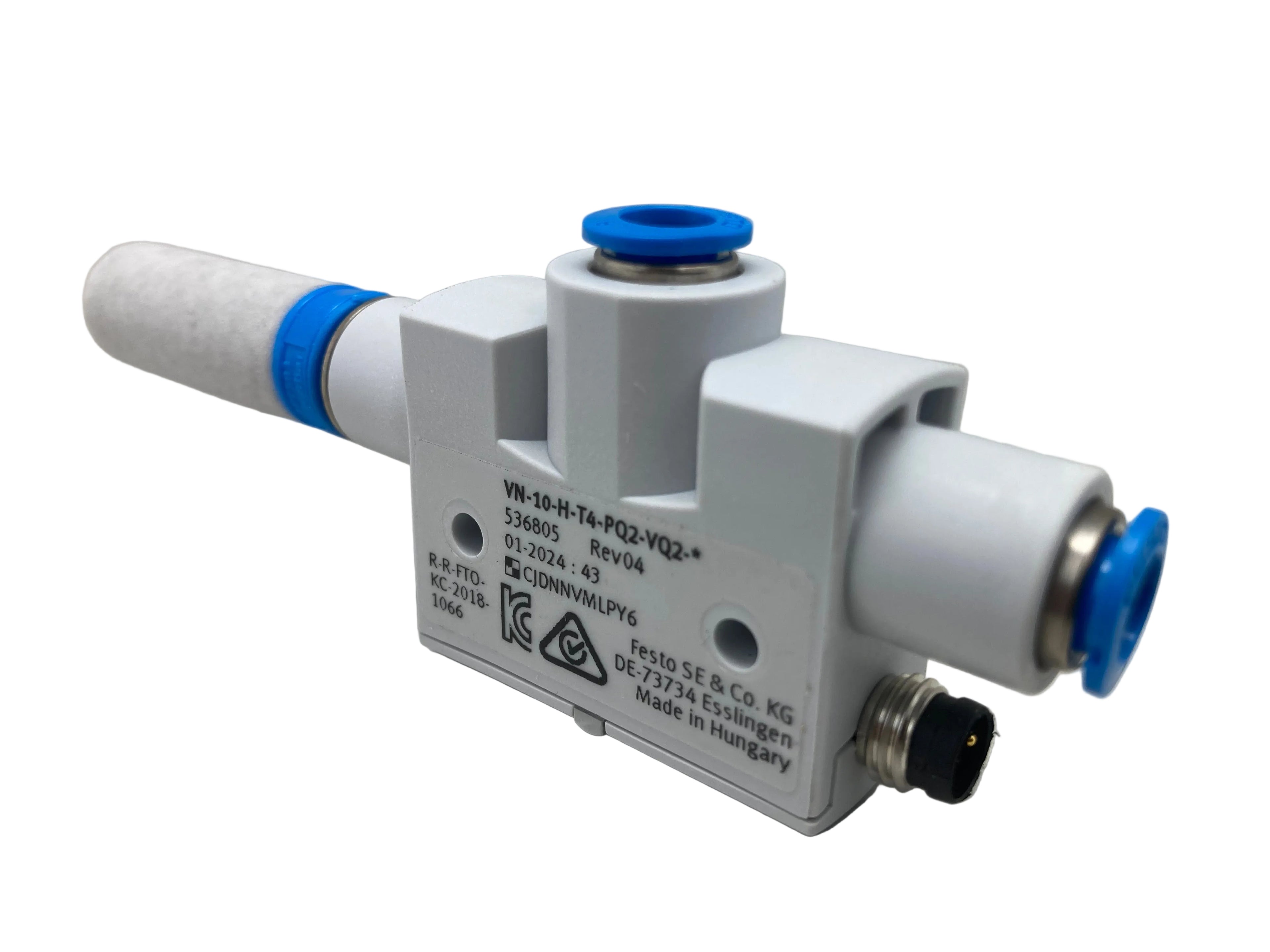 Festo VN-10-H-T4-PQ2-VQ2-O2-P vacuum generator 536805 with push-in connections for industrial automation made in Hungary
