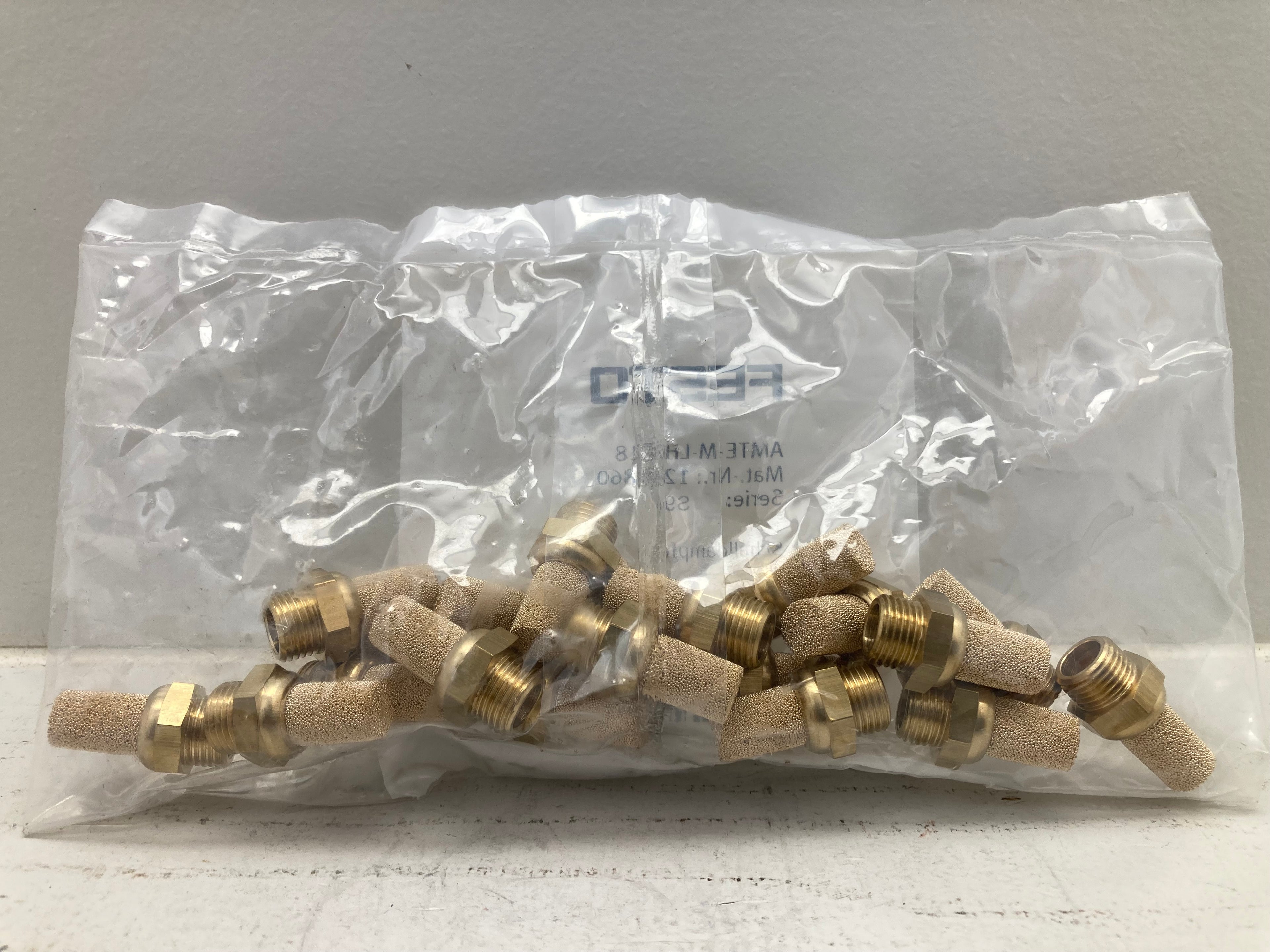 Festo AMTE-M-LH-G18 silencer brass pneumatic sound dampener G1/8 thread
