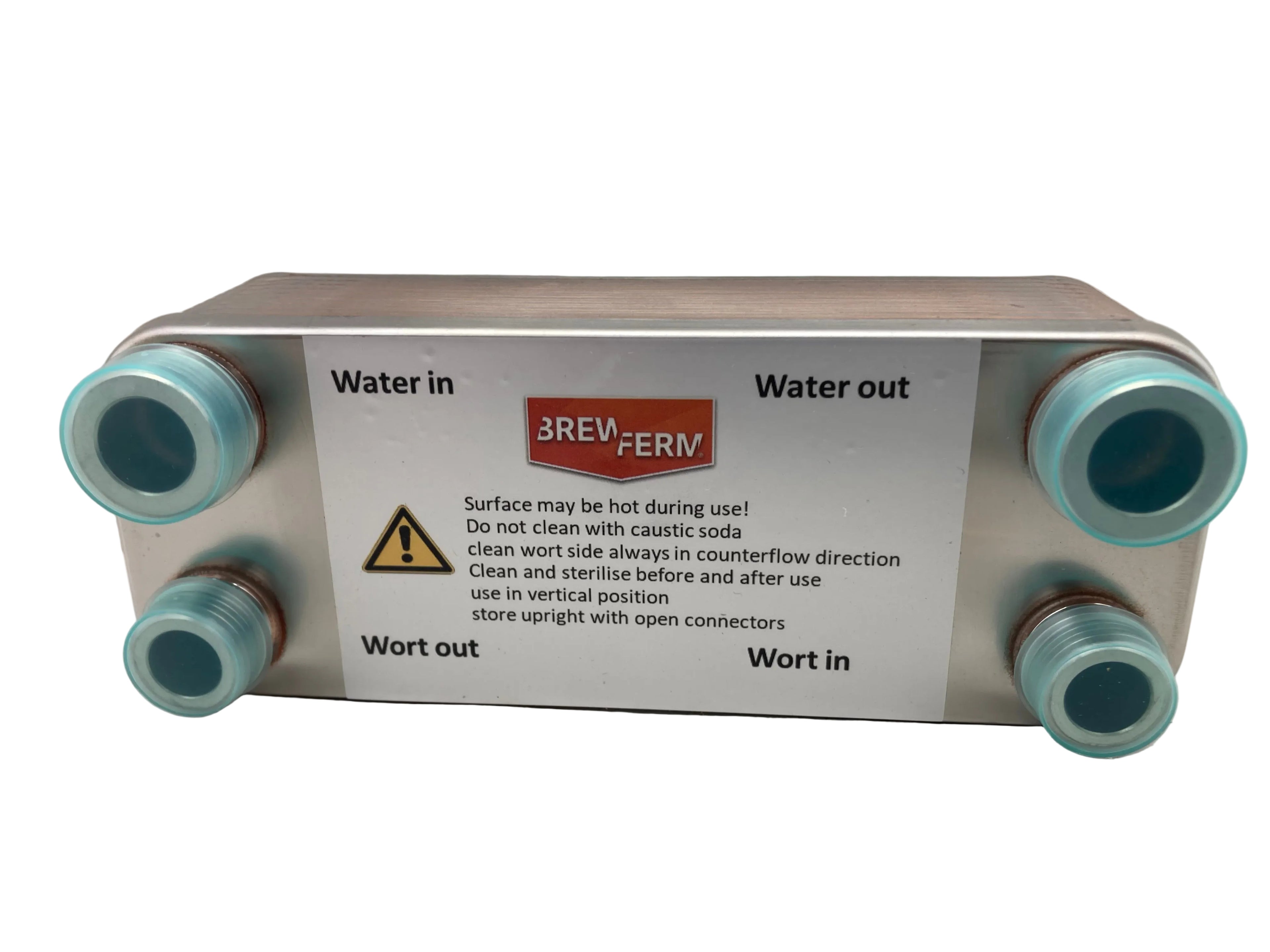 Brewferm Plate Wort Cooler 20 plates stainless steel heat exchanger for brewing with Gardena connectors made in Belgium
