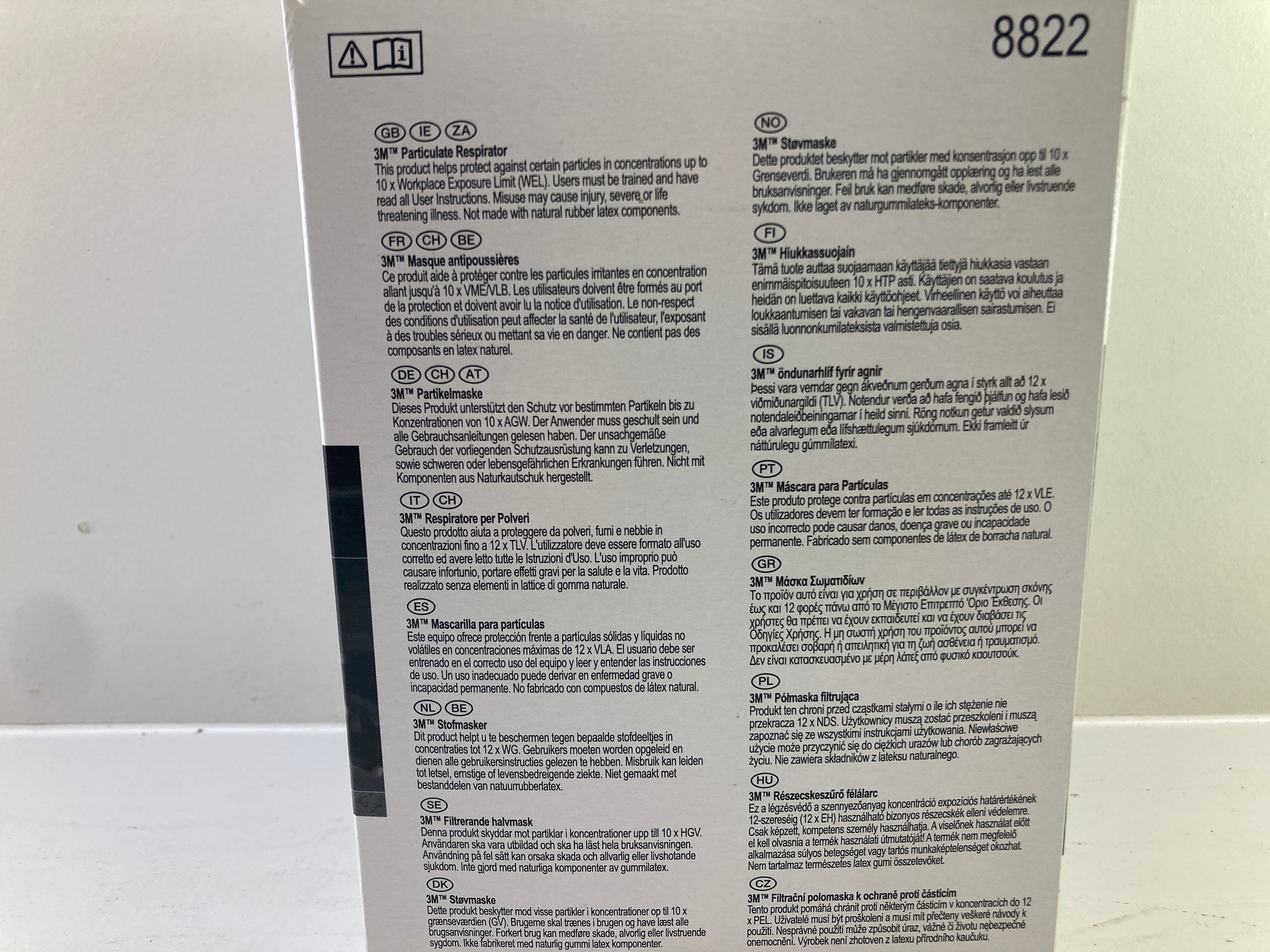 3M 8822 Åndedrætsværn Pakke m/10stk