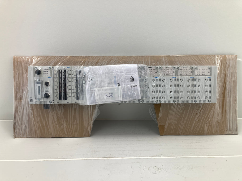 Festo CPX – Komplet Modulrack med 11 Moduler (GE-EV-S, FB37, I/O-moduler + 7× M8-3POL)