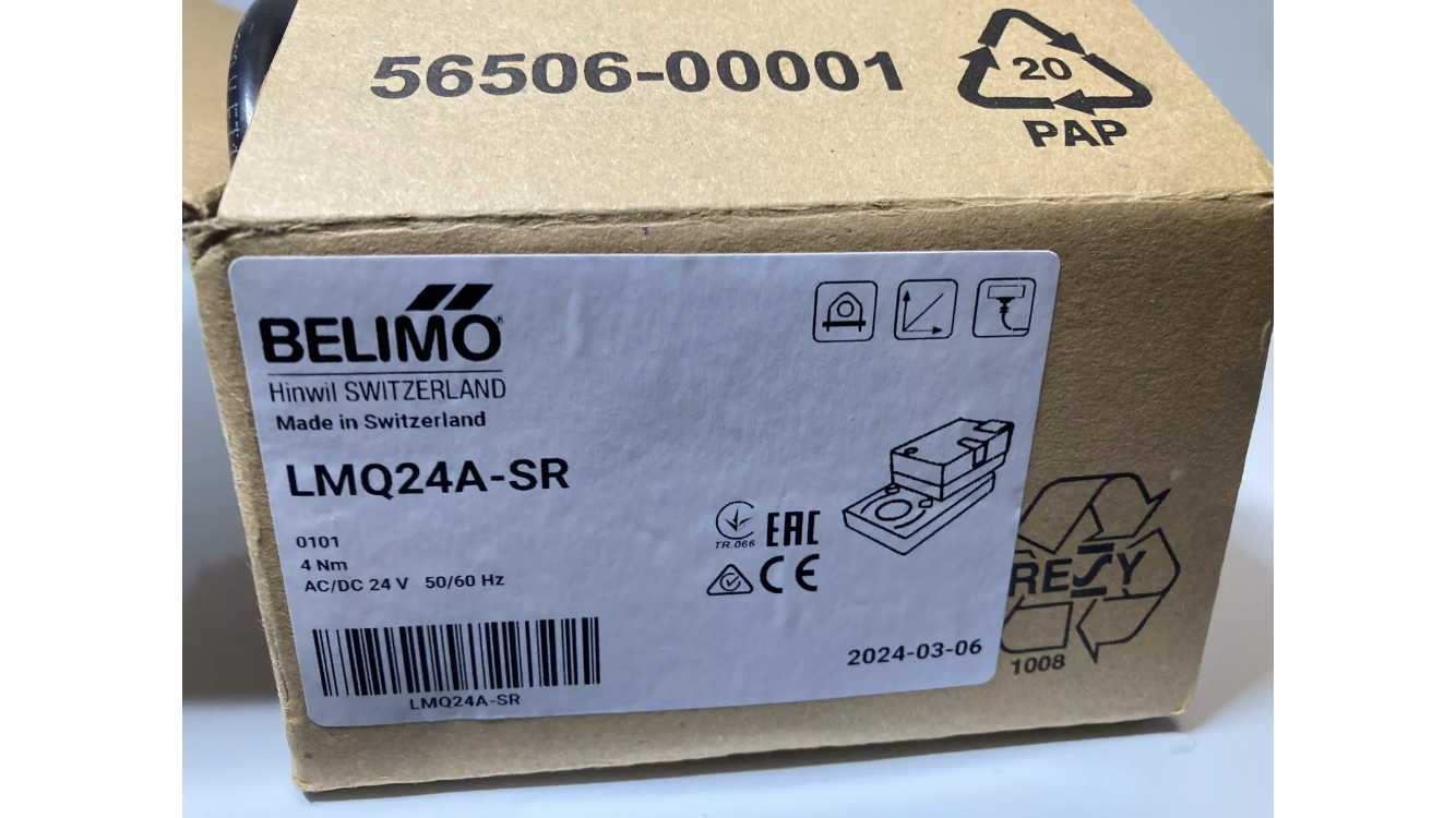 BELIMO LMQ24A-SR rotationsaktuator 24V 4Nm til HVAC ventilstyring

