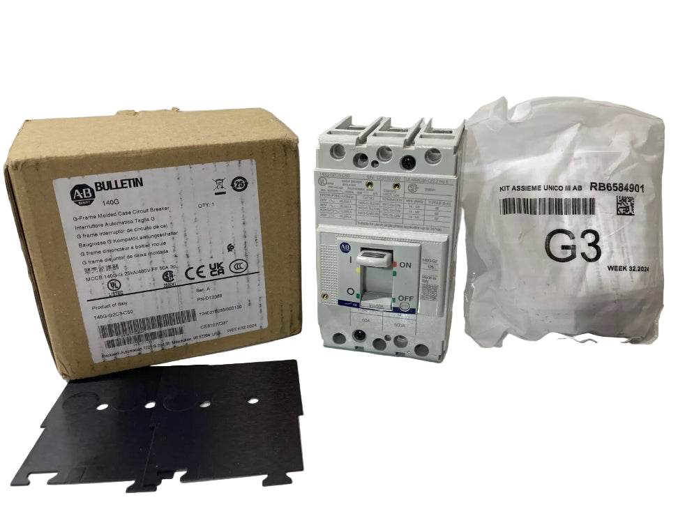 Allen-Bradley 140G-G2C3-C50 circuit breaker 50A 3-pole 480V for industrial electrical panels
