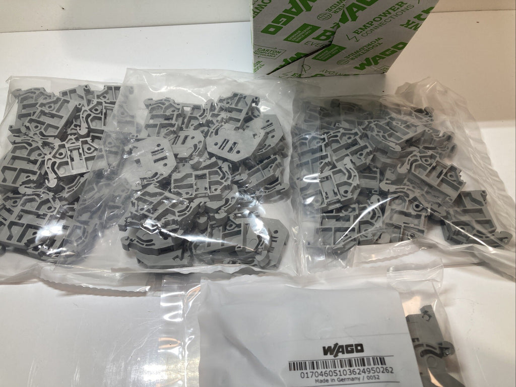 Wago 249-116 Pack of 100pcs. Screwless End Stop 6mm for DIN-Rail. Fast Shipping