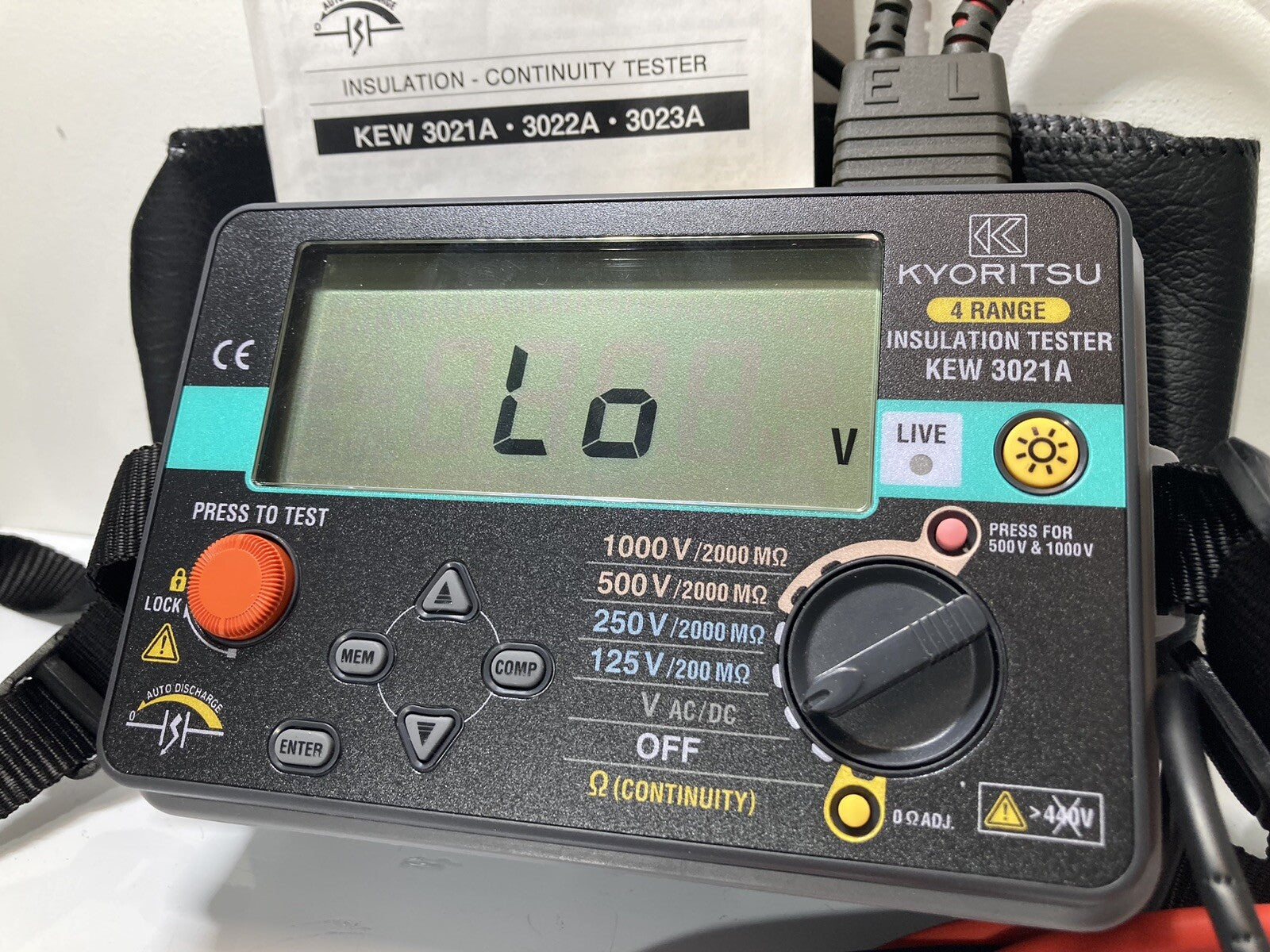 Kyoritsu KEW 3021A Insulation - Continuity Tester 1000V 500V 250V 125V Fast Ship