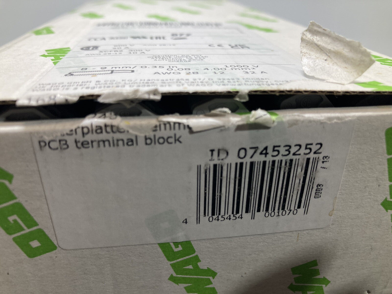 168pcs. WAGO 745-3252 XCFR2 300V AWG 28-12 20A 0,08 -  4mm2. 7453252 Fast Ship.