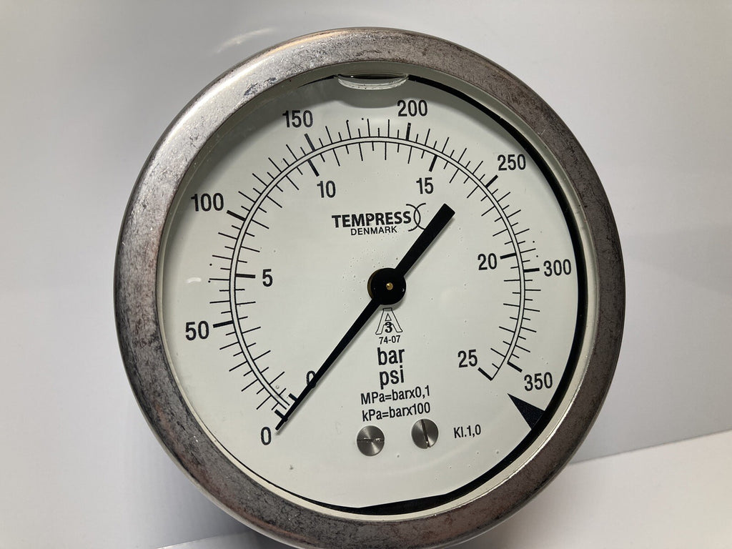 TEMPRESS PRESSURE GAUGE M126980 0009 0-25 BAR. 0-350 PSI. A3 74-07 KL.1,0