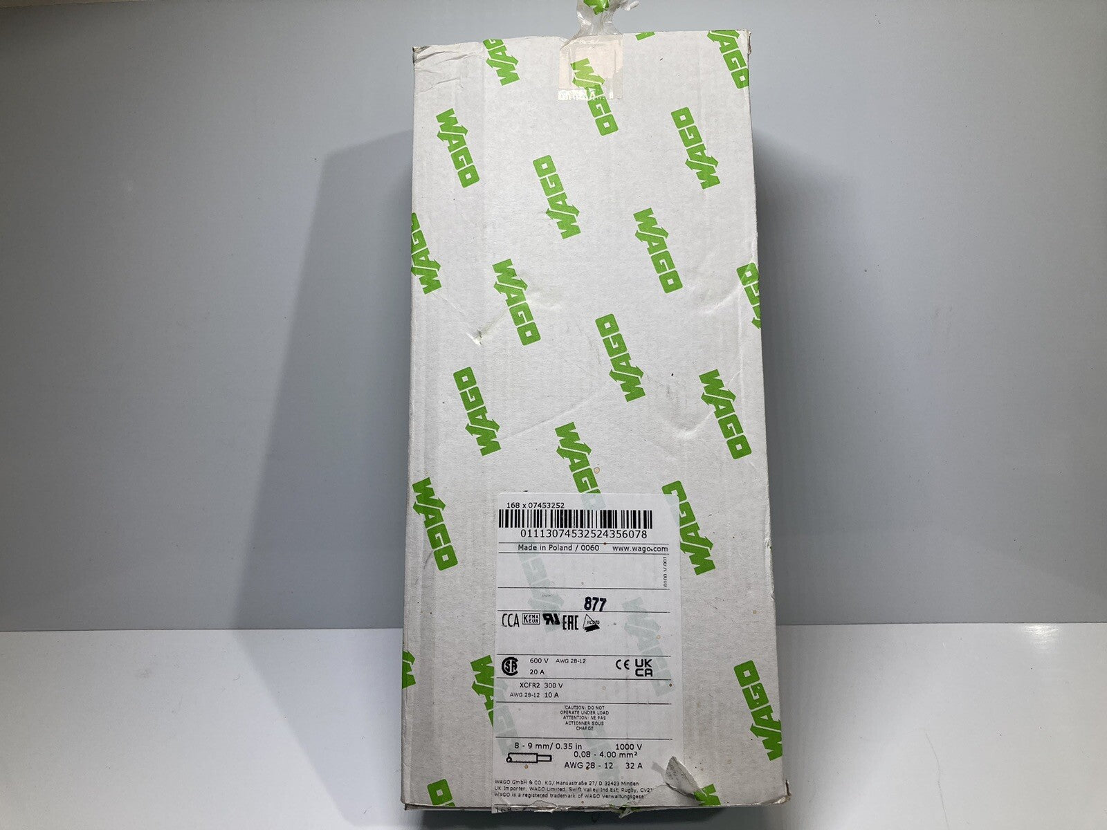 168pcs. WAGO 745-3252 XCFR2 300V AWG 28-12 20A 0,08 -  4mm2. 7453252 Fast Ship.