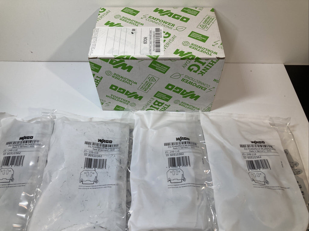 Wago 249-116 Pack of 100pcs. Screwless End Stop 6mm for DIN-Rail. Fast Shipping