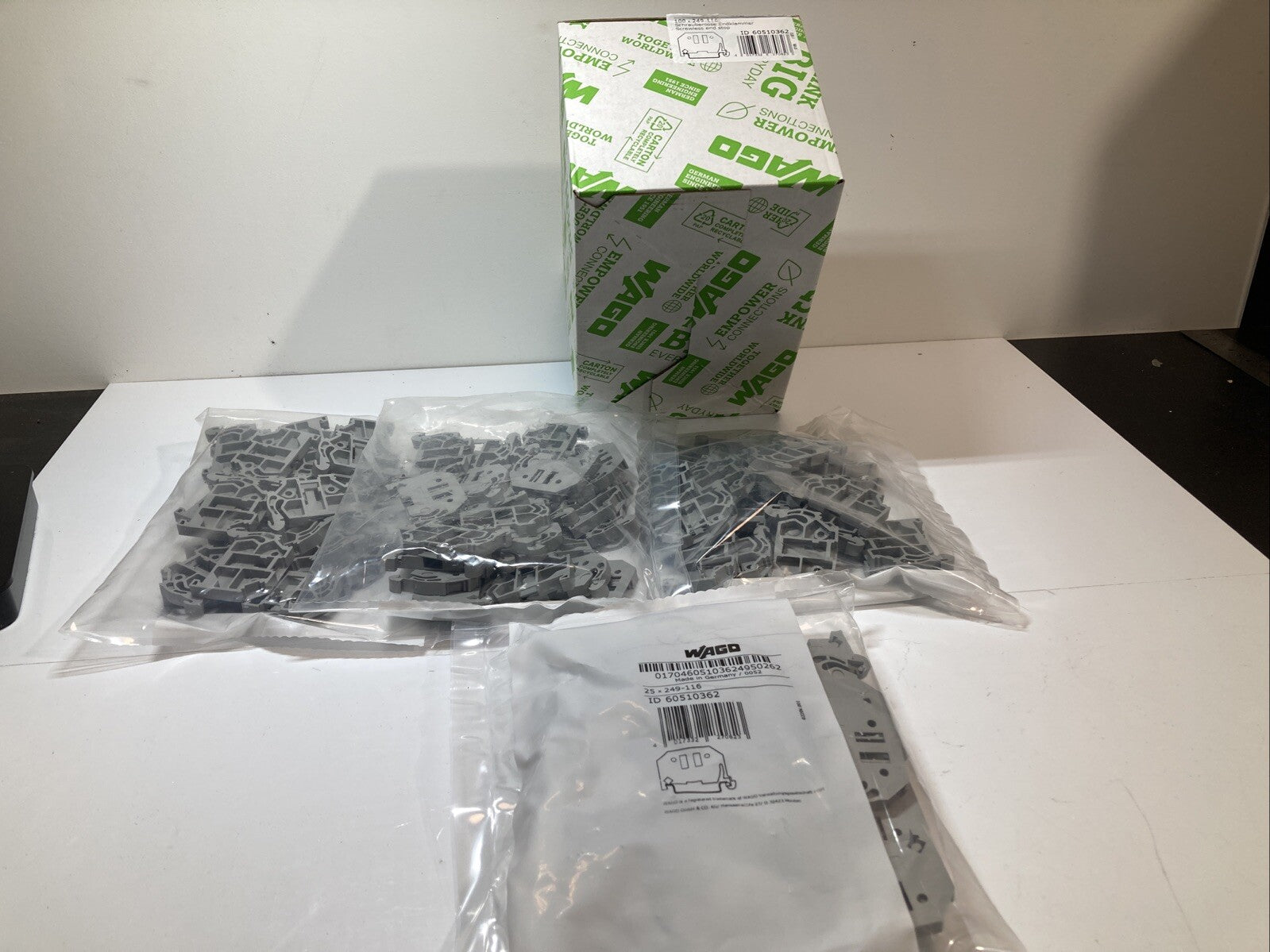 Wago 249-116 Pack of 100pcs. Screwless End Stop 6mm for DIN-Rail. Fast Shipping