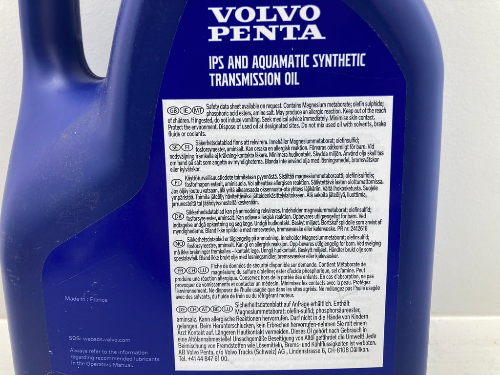 Volvo Penta IPS and Aquamatic Synthetic Transmission Oil 5L 22479648 - Professionel transmissionsolie
