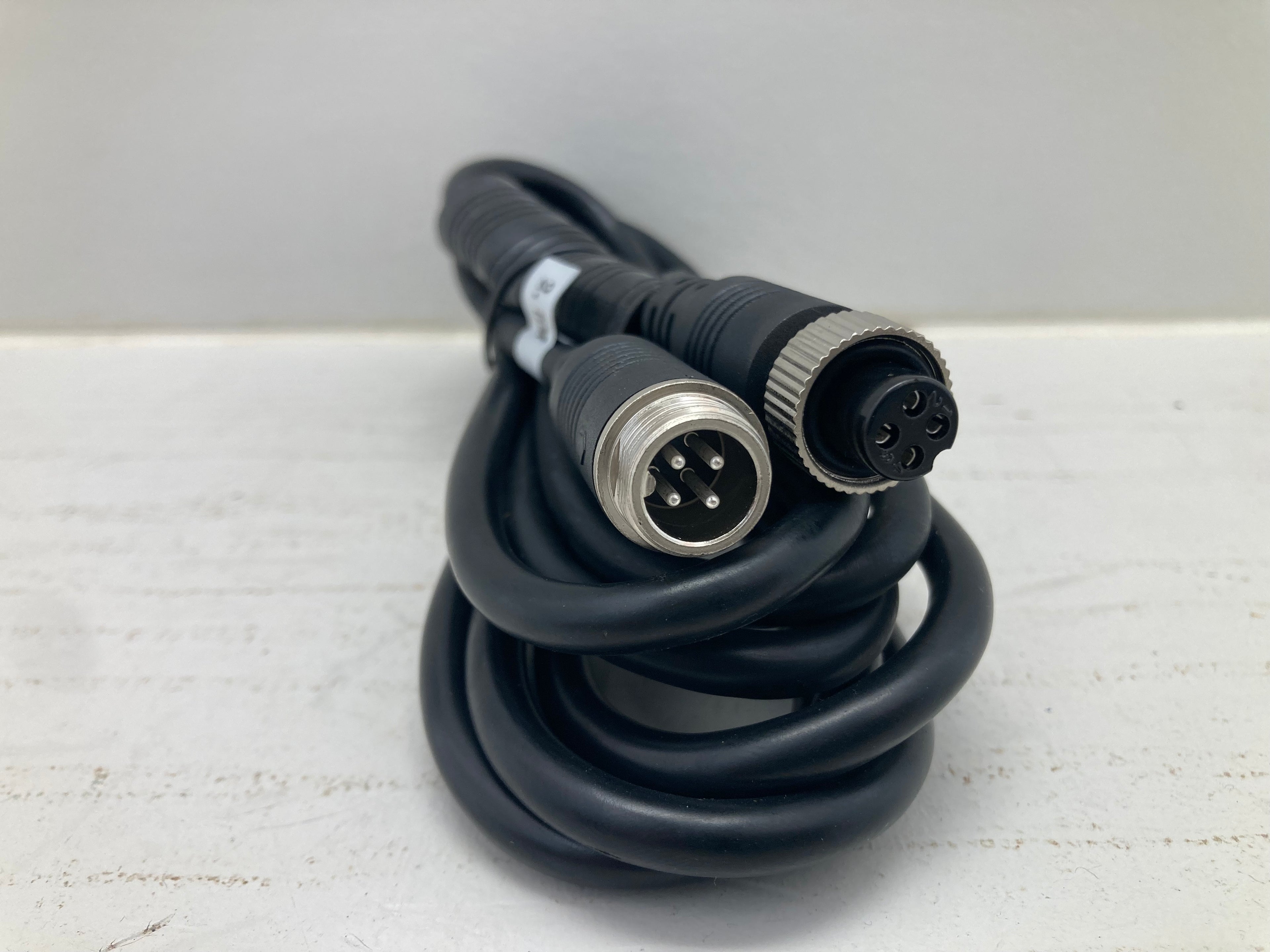 M12 4-pin sensor cable male to female 2.5m black PUR cable for industrial sensors and automation
