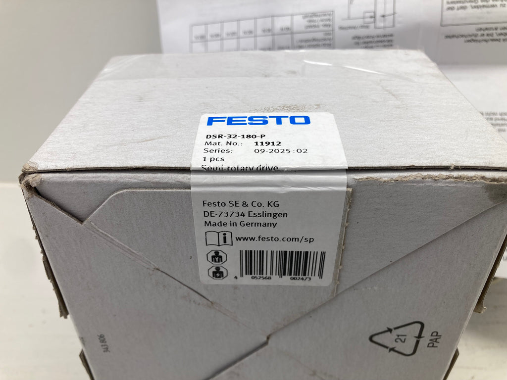 Festo DSR-32-180-P pneumatic rotary drive semi-rotary actuator
