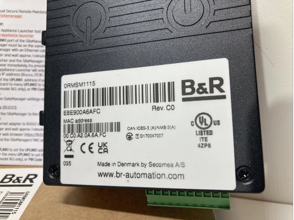 SiteManager B&R 0RMSM1115 Secomea Made in Denmark New. Din rail.  Fast Shipping.