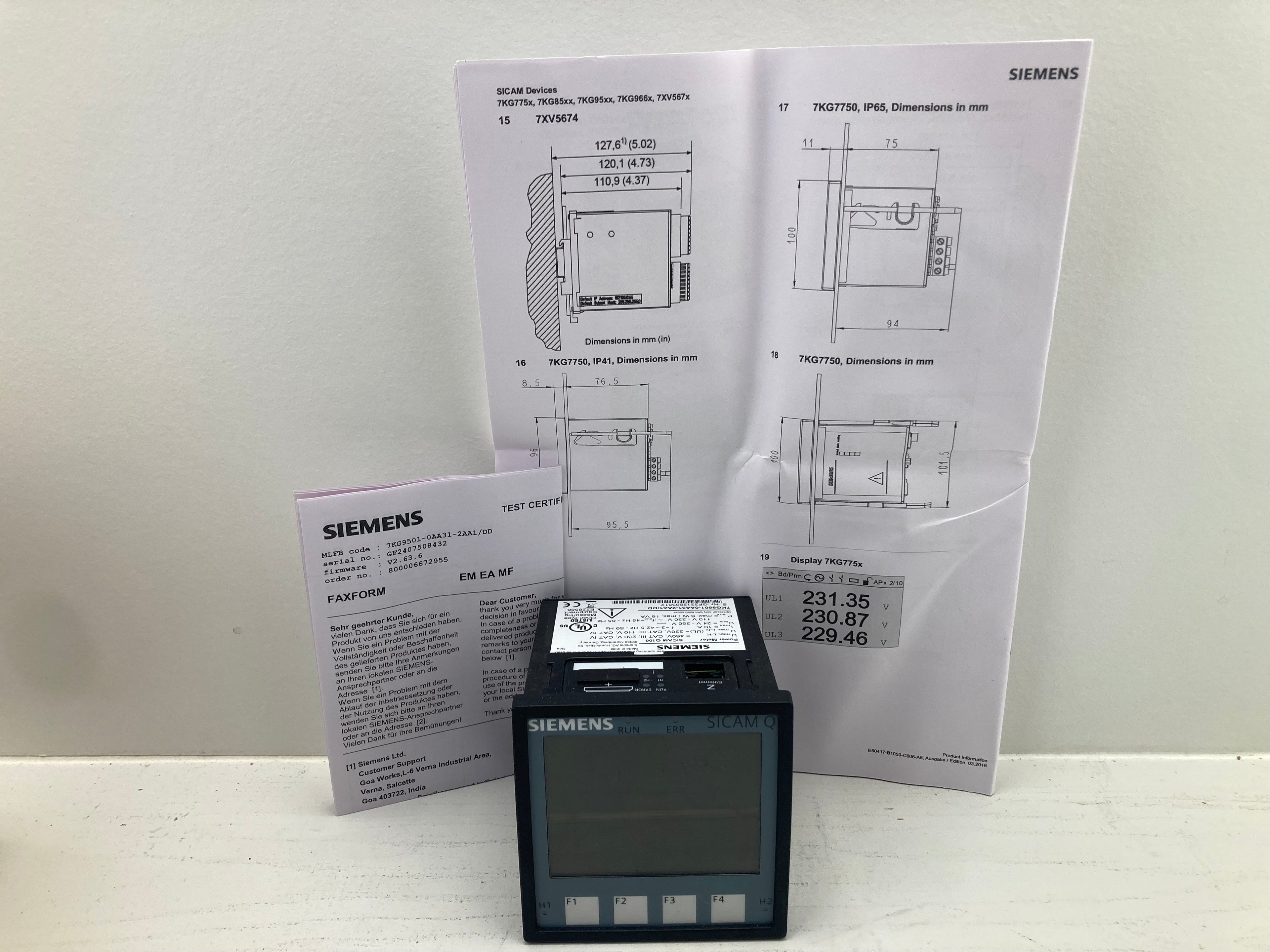 7KG9501-0AA31-2AA1/DD - Professionel energimåler med Ethernet
