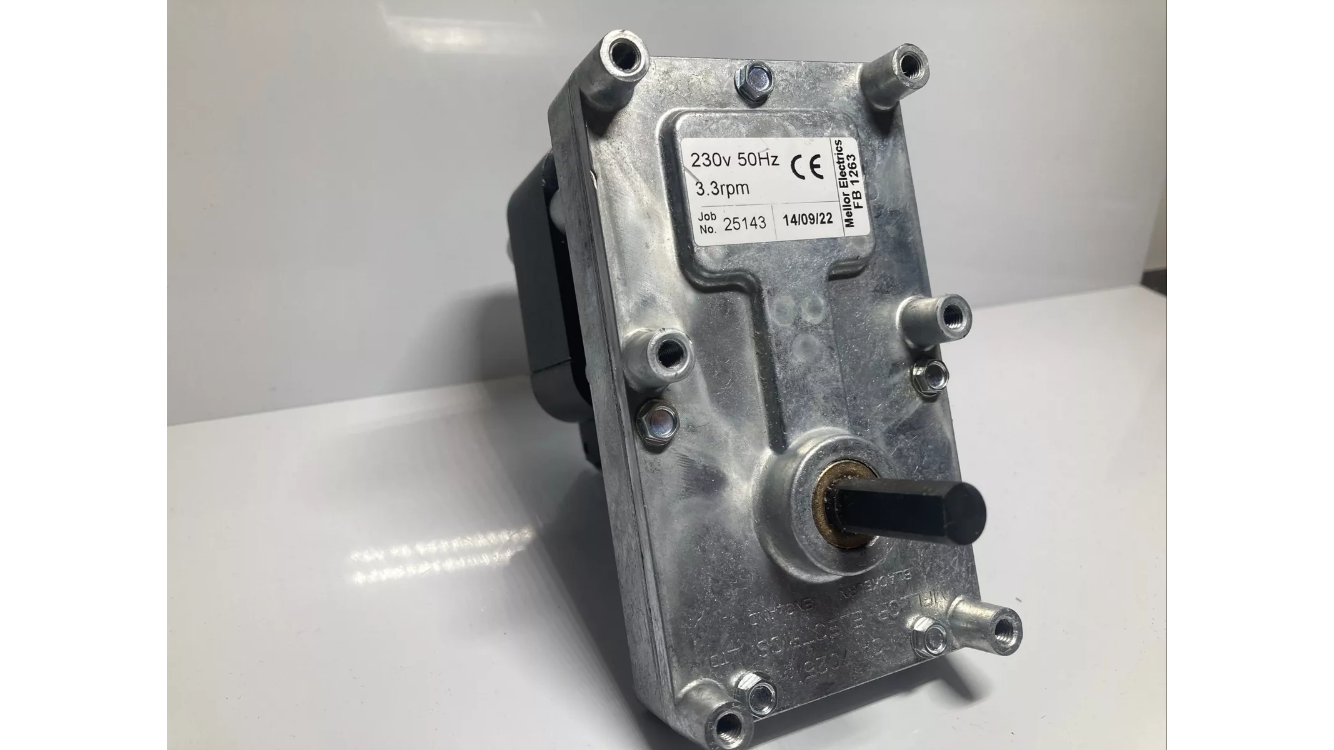 Mellor T3 FB1263 Pellet Stove Gear Motor - 3.3rpm gear motor 9.5mm shaft 27mm for pellet stove auger
