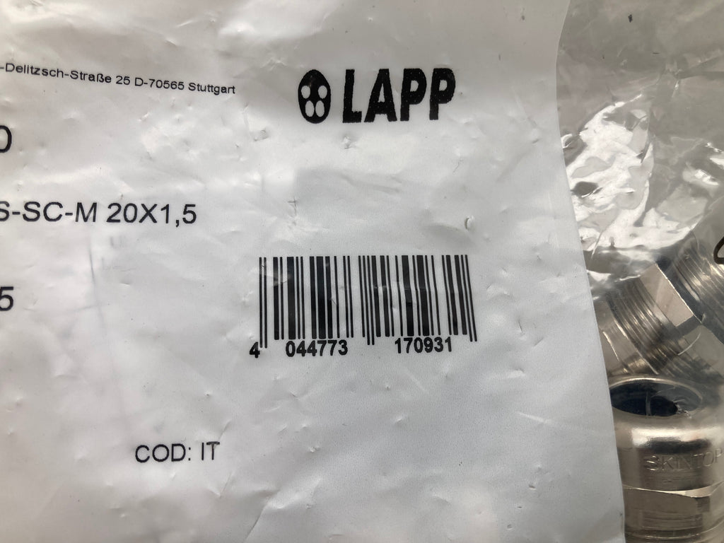 LAPP SKINTOP MS-SC-M 20x1,5 Cable Glands - 25 stk. nikkelbelagt messing kabelforskruninger
