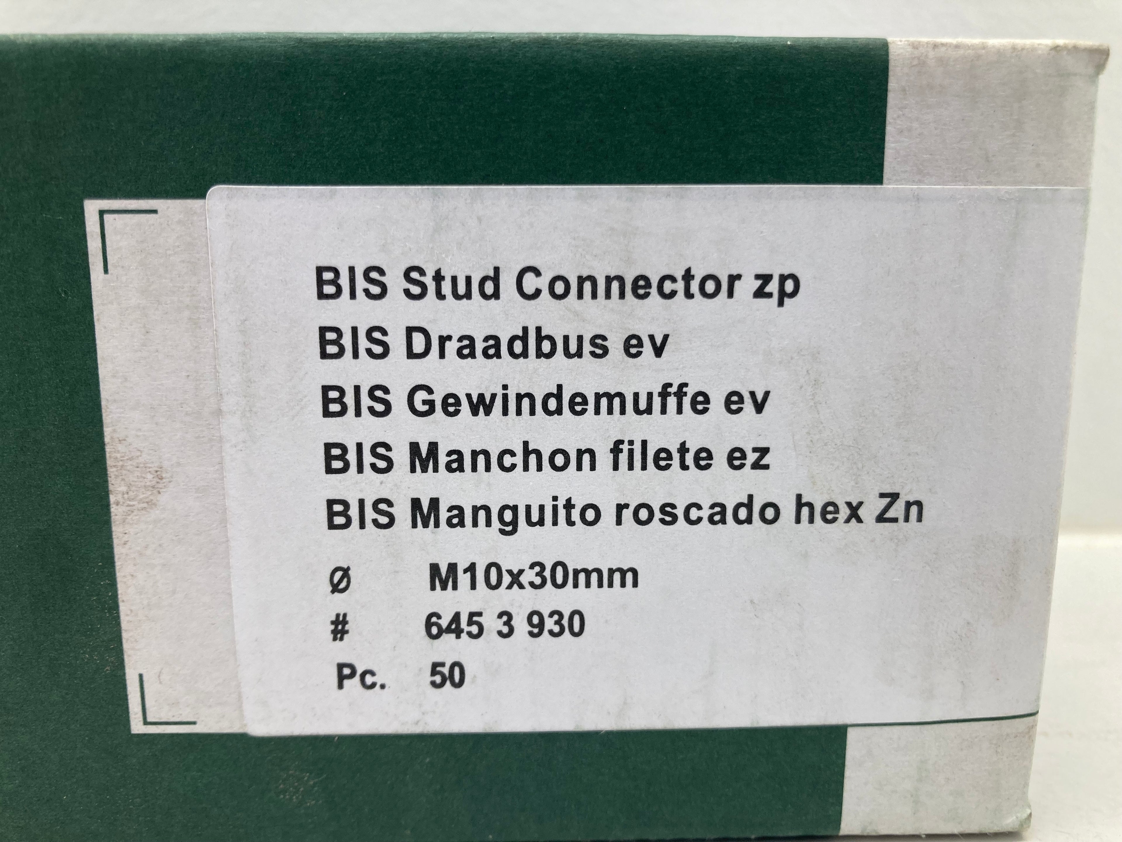 Walraven BIS Stud Connector M10x30 Hex Zn - 50 pcs. (New)