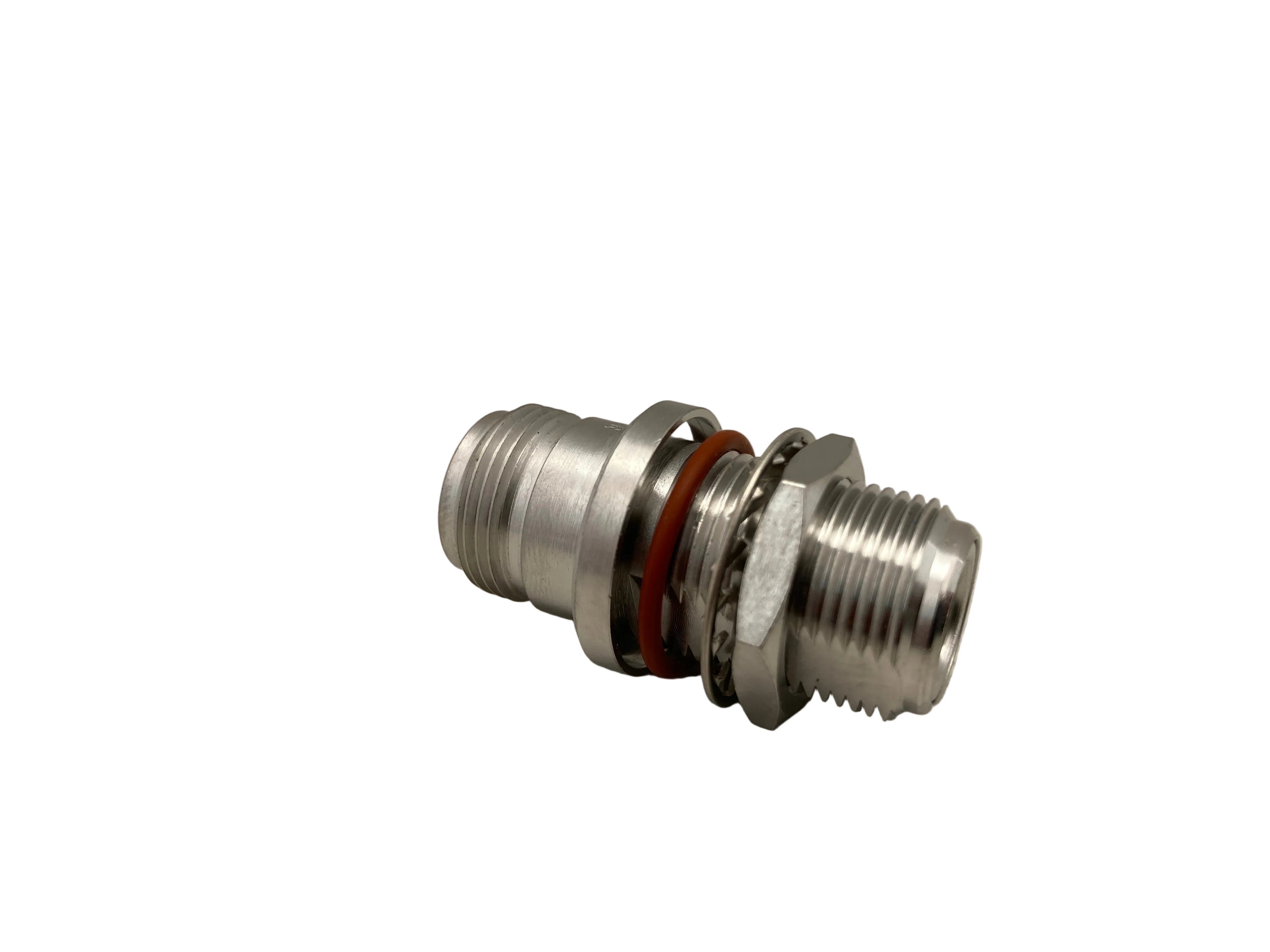 Huber+Suhner N-type RF bulkhead adapter 50 Ohm
