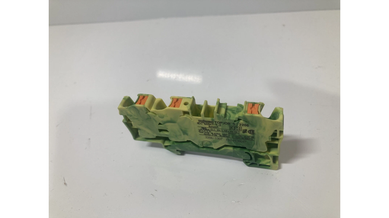 25ps. 2206-1307, WAGO, Topjob Ground Block With Push-Buttons; 3-Conductor.