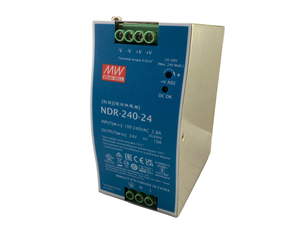 Mean Well NDR-240-24 DIN rail power supply 24V 10A 240W industrial
