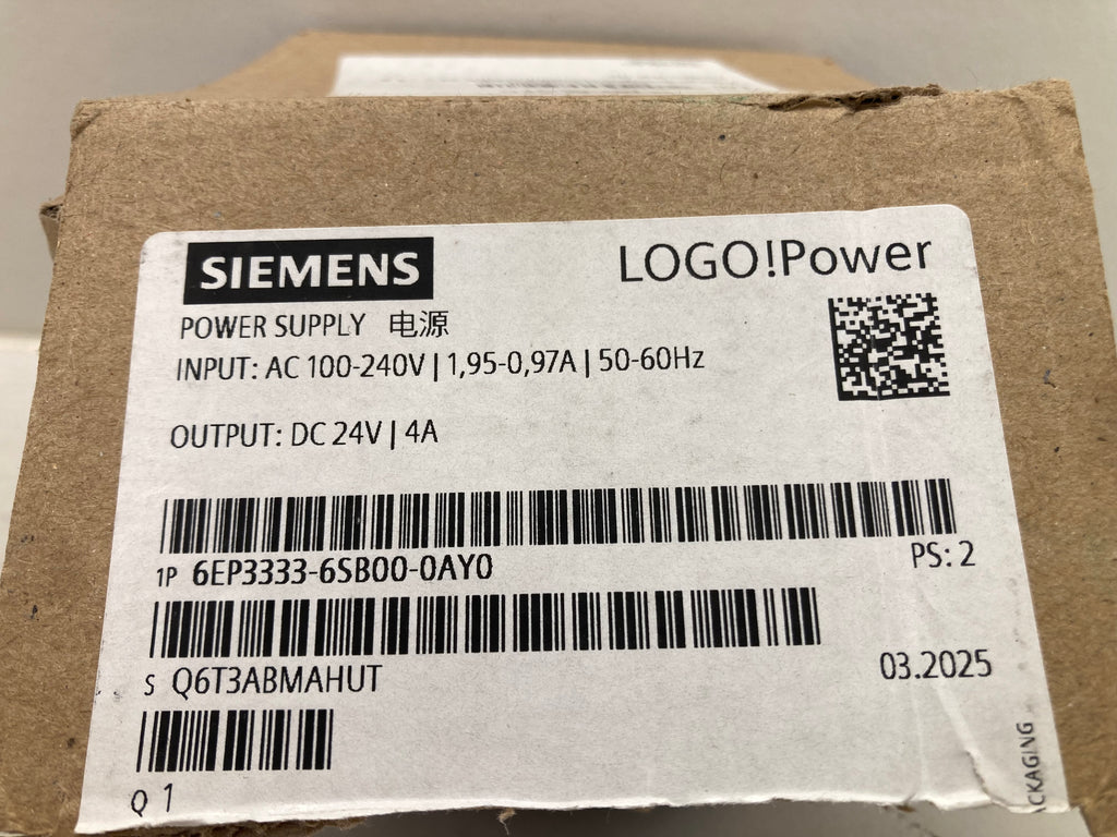 Siemens LOGO!Power 24V 4A Power Supply 6EP3333-6SB00-0AY0 - 96W strømforsyning
