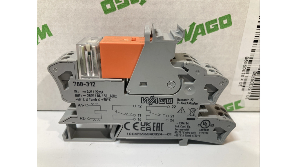 WAGO 788-312 relæmodul 24V DC DIN Rail
